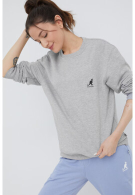 Kangol Памучен суичър в сиво с изчистен дизайн - Pepit.bg