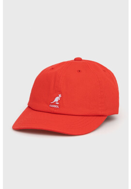 Kangol Памучна шапка в червено с апликация - Pepit.bg