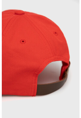 Kangol Памучна шапка в червено с апликация - Pepit.bg