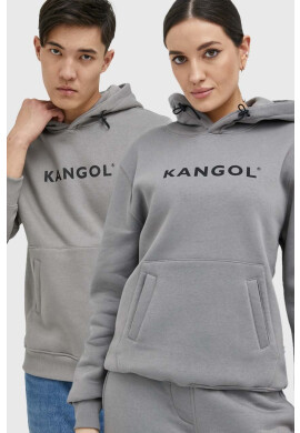 Kangol Суичър унисекс в сиво с качулка с принт - Pepit.bg