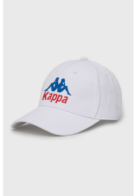 Kappa Памучна шапка в бяло с апликация - Pepit.bg