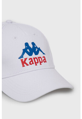 Kappa Памучна шапка в бяло с апликация - Pepit.bg