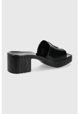 Karl Lagerfeld Чехли Jelly Blok Heel дамски в черно с висок ток KL83005 - Pepit.bg