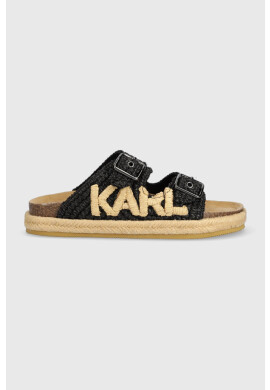 Karl Lagerfeld Чехли KAMINI BED в черно с платформа KL80205 - Pepit.bg