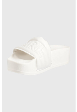 Karl Lagerfeld Чехли Kondo Maxi дамски в бяло с платформа - Pepit.bg