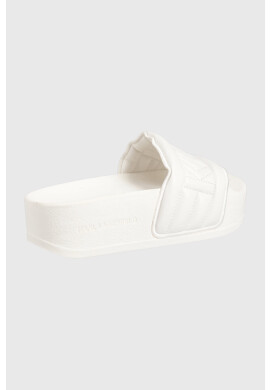 Karl Lagerfeld Чехли Kondo Maxi дамски в бяло с платформа - Pepit.bg