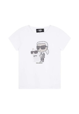 Karl Lagerfeld Детска тениска в бяло - Pepit.bg