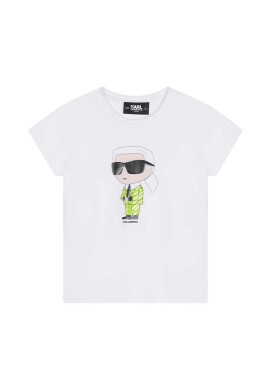 Karl Lagerfeld Детска тениска в бяло - Pepit.bg
