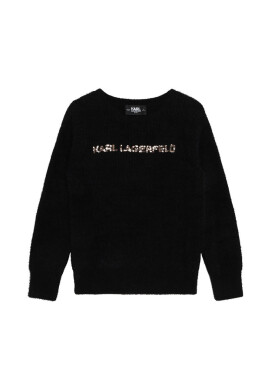 Karl Lagerfeld Детски пуловер в черно - Pepit.bg