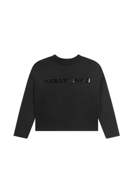 Karl Lagerfeld Детски суичър в черно с принт - Pepit.bg