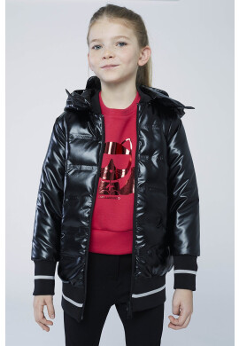 Karl Lagerfeld Детско яке с две лица в черно - Pepit.bg