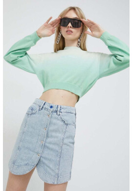 Karl Lagerfeld Jeans Дънкова пола в синьо къс модел със стандартна кройка - Pepit.bg