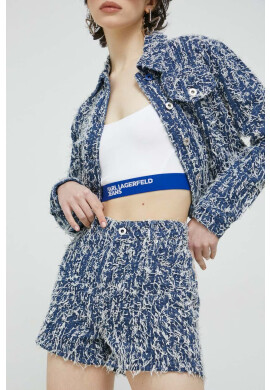Karl Lagerfeld Jeans Къс панталон в тъмносиньо с десен с висока талия - Pepit.bg