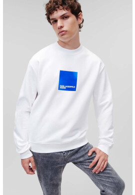 Karl Lagerfeld Jeans Суичър в бяло с принт - Pepit.bg