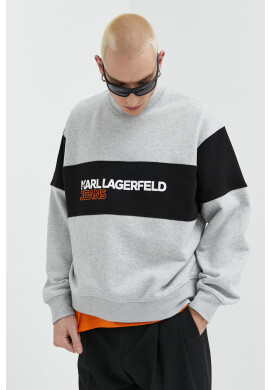 Karl Lagerfeld Jeans Суичър в черно с качулка с принт - Pepit.bg