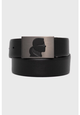 Karl Lagerfeld Кожен колан с две лица мъжки в черно - Pepit.bg