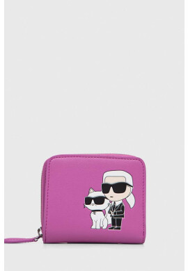 Karl Lagerfeld Кожен портфейл дамски в розово - Pepit.bg