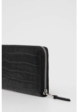 Karl Lagerfeld Кожен портфейл мъжки в черно - Pepit.bg