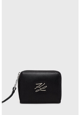 Karl Lagerfeld Кожен портфейл дамски в черно - Pepit.bg
