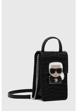 Karl Lagerfeld Кожена чанта в черно - Pepit.bg