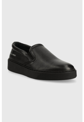Karl Lagerfeld Кожени кецове FLINT в черно KL53310 - Pepit.bg