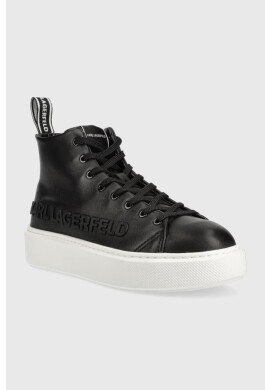 Karl Lagerfeld Кожени маратонки Maxi Kup в черно KL62255A - Pepit.bg
