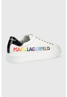 Karl Lagerfeld Кожени маратонки Maxi Kup в бяло - Pepit.bg
