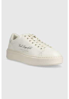 Karl Lagerfeld Кожени маратонки MAXI KUP в бежово KL52217 - Pepit.bg