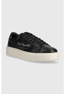 Karl Lagerfeld Кожени маратонки MAXI KUP в черно KL52223 - Pepit.bg
