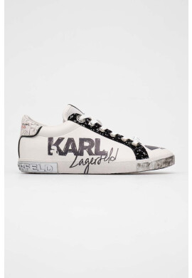 Karl Lagerfeld Кожени маратонки SKOOL в бяло KL60111 - Pepit.bg
