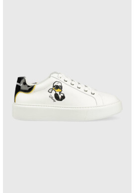 Karl Lagerfeld Кожени маратонки x Disney в бяло KL96223D - Pepit.bg