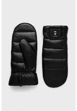 Karl Lagerfeld Кожени ръкавици в черно - Pepit.bg