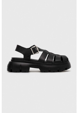 Karl Lagerfeld Кожени сандали SUN TREKKA в черно с платформа KL83525 - Pepit.bg