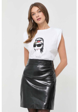 Karl Lagerfeld Памучен топ в бяло - Pepit.bg