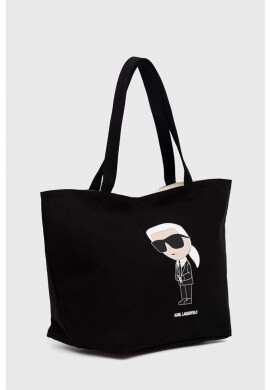 Karl Lagerfeld Памучна чанта в черно - Pepit.bg