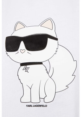 Karl Lagerfeld Памучна тениска в бяло - Pepit.bg