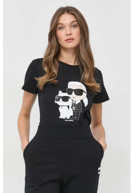 Karl Lagerfeld Памучна тениска в бяло - Pepit.bg