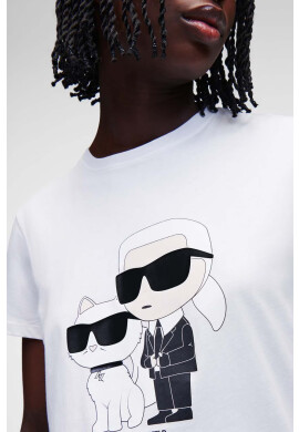 Karl Lagerfeld Памучна тениска в бяло - Pepit.bg