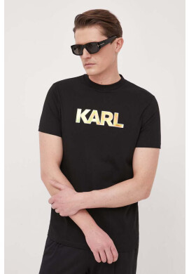 Karl Lagerfeld Памучна тениска в зелено - Pepit.bg