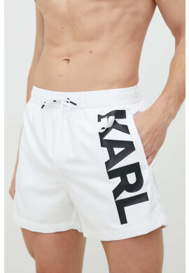 Karl Lagerfeld Плувни шорти в бяло - Pepit.bg