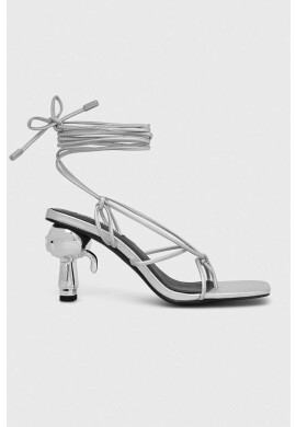 Karl Lagerfeld Сандали IKON HEEL в сребристо KL39025 - Pepit.bg