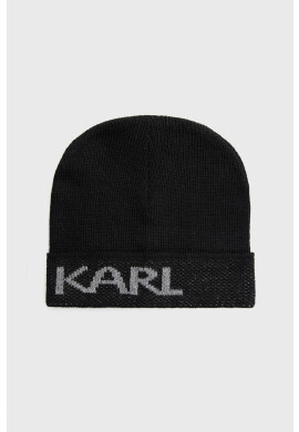Karl Lagerfeld Шапка в черно с фина плетка - Pepit.bg
