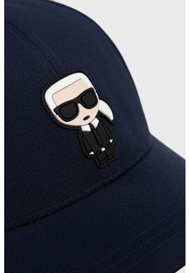 Karl Lagerfeld Шапка в тъмносиньо с апликация - Pepit.bg