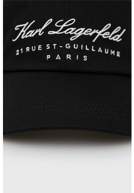 Karl Lagerfeld Шапка с козирка в черно с апликация - Pepit.bg
