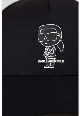 Karl Lagerfeld Шапка с козирка в черно с изчистен дизайн - Pepit.bg