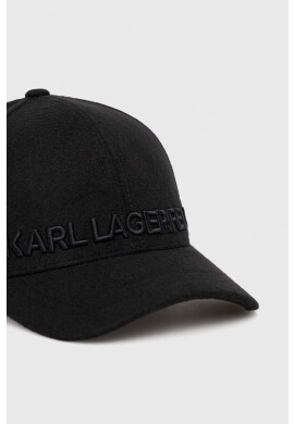Karl Lagerfeld Шапка с козирка в черно с принт - Pepit.bg