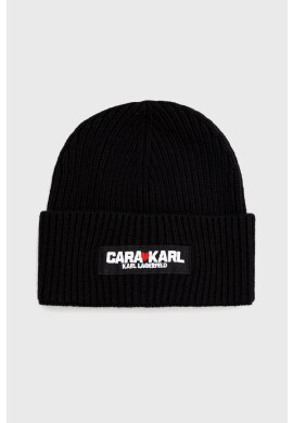 Karl Lagerfeld Шапка с вълна X Cara Delevingne в черно - Pepit.bg