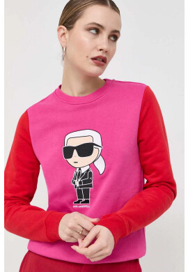 Karl Lagerfeld Суичър в розово с апликация - Pepit.bg