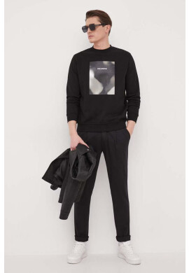 Karl Lagerfeld Суичър в черно с принт - Pepit.bg