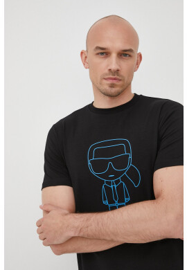 Karl Lagerfeld Тениска в черно с принт - Pepit.bg